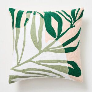 West Elm Crewel Palm Throw Pillow